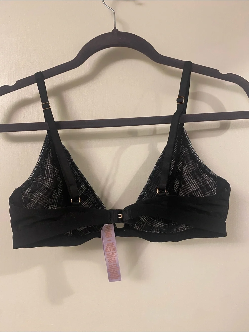 Savage X Fenty Bra Black Plaid Small